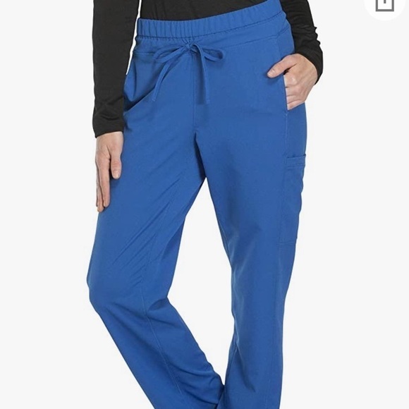 Dickies Dynamix Royal Blue Scrubs Pant Mid Rise Straight Leg Drawstring size S - Picture 1 of 14